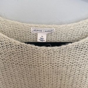 Cream Open Knit Crop Sweater